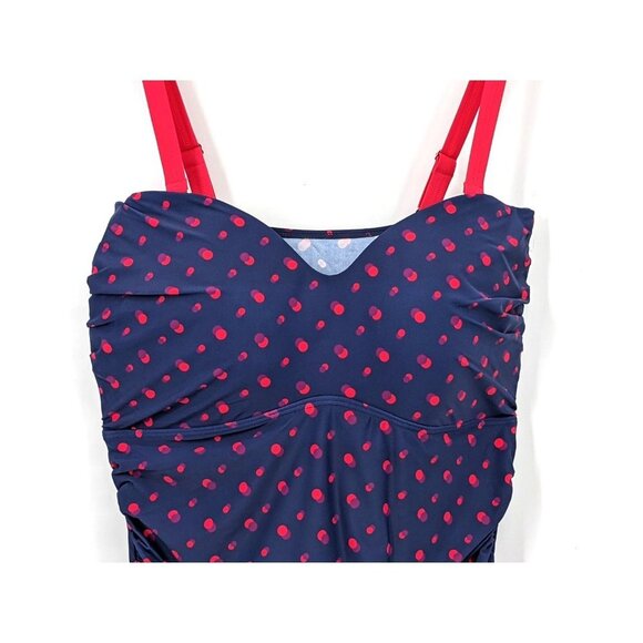 Mazu Swimsuit One Piece Swimsuit Womens 24W Blue Polkadot Tummy Control New - Picture 4 of 11